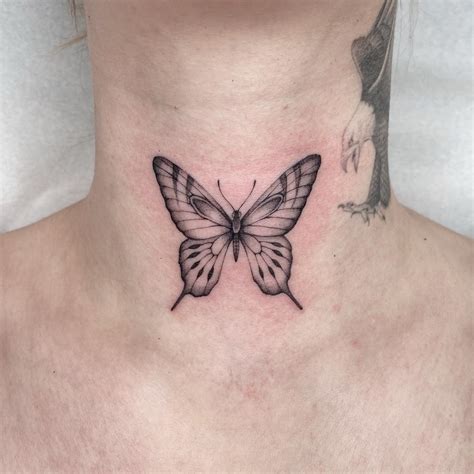 Cool Butterfly Neck Tattoo Ideas For Men Women In