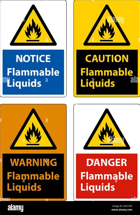 Flammable Liquids Sign On White Background Stock Vector Image And Art Alamy