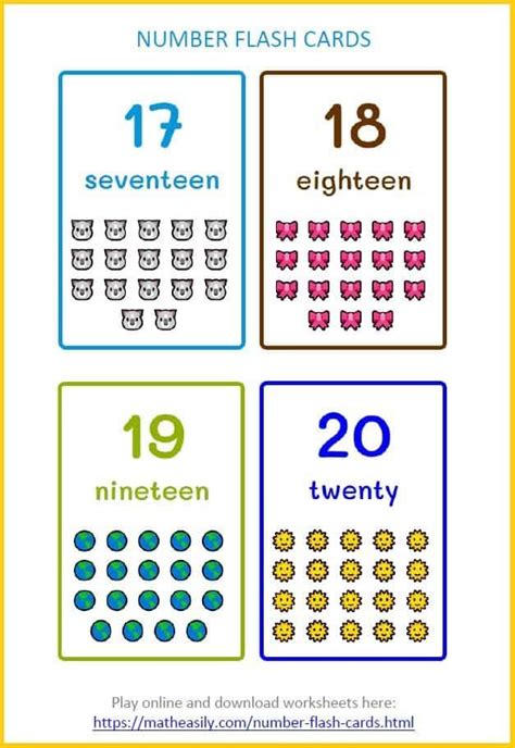 Free Printable Math Flash Cards In Pdf Kindergarten Math Worksheets Free Printable Math