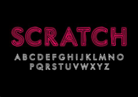 Thick Sans Serif Font With A Scratched Line Texture Vector Font For