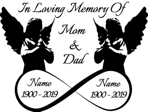 Calcomanía In Loving Memory Of Mom Dad Pegatina Para Coche Camión Laptop Ventana Personalizada