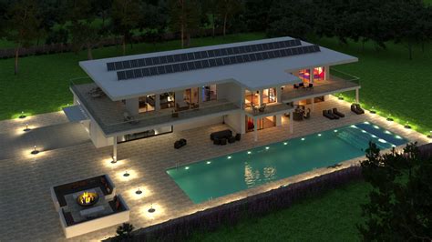 Graphiste 3D Architecture Maison Avec Jardin Et Piscine