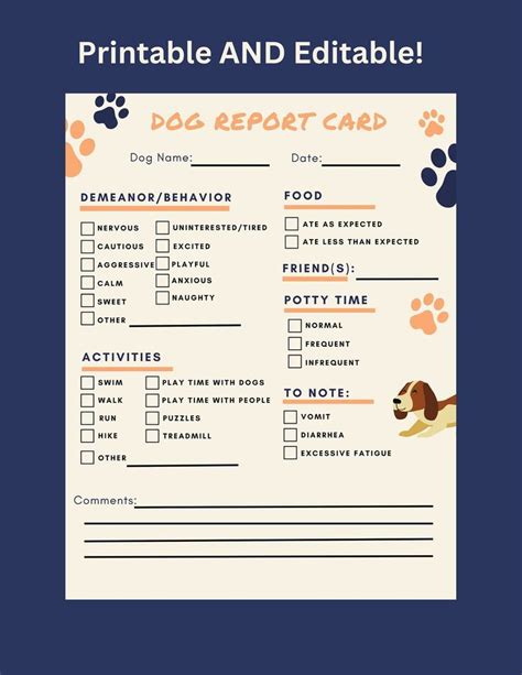 Dog Report Card The Perfect Solution For Doggy Day Care And Dog