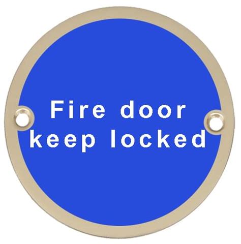 Fire Door Keep Locked Sign 76mm Dia Sws Hardware