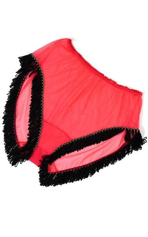 Vintage S S Lingerie Set S S Sheer Red Gem