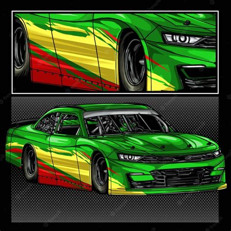 premium vector green drag race illustration isolated  black