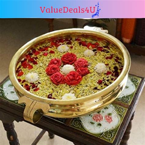 Handmade Brass Vastu Urli Bowl Round Handicraft Decorative Flower