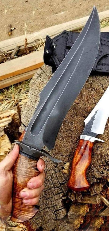 Custom Hand Forged 1095 Acid Washed Steel Hunter Bowie Knife Kbs