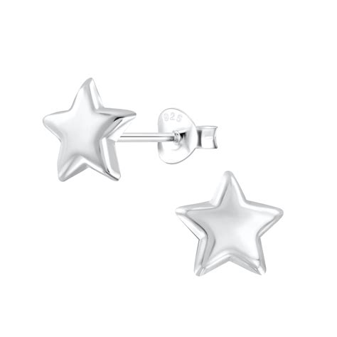 Silver Jd Sterling Silver Star Ear Studs Jd