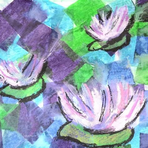 Monet Water Lilies Art Lesson For Kids Crafty Art Ideas