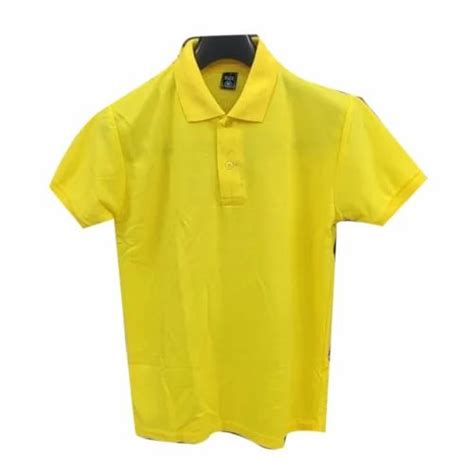 Promotional Men Yellow Plain Polo Neck T Shirt Half Sleeves At Rs 105piece In New Delhi