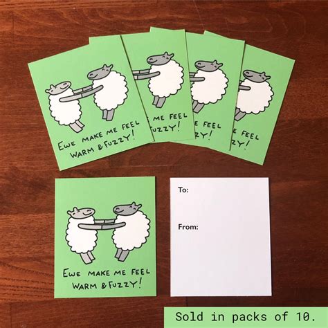 Ewe Make Me Feel Warm And Fuzzy Pack Of Classroom Valentines Day Card