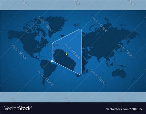 Detailed World Map With Pinned Enlarged Map Vector Image