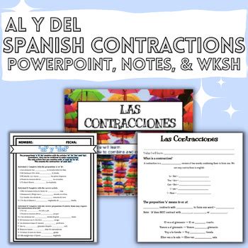 Spanish Contractions Al Y Del Powerpoint Guided Notes Practice