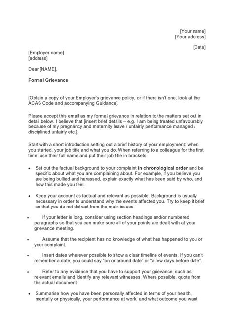 Formal Letter Of Complaint To Employer Template In Meeting Notes