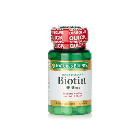 Nature S Bounty Quick Dissolve Biotin 5000mcg Tablets X60 Spinneys Uae