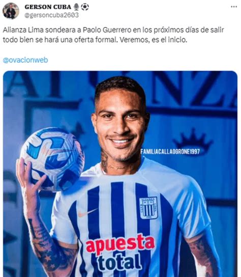 Alianza Lima Va Por Paolo Guerrero El Club Blanquiazul Intentar