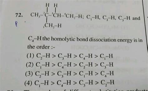 Ph 72 Ch ¢ Ch Ch H C H C H C H And P Ch H C Hthe Homolytic Bond Dissociation Energy Is