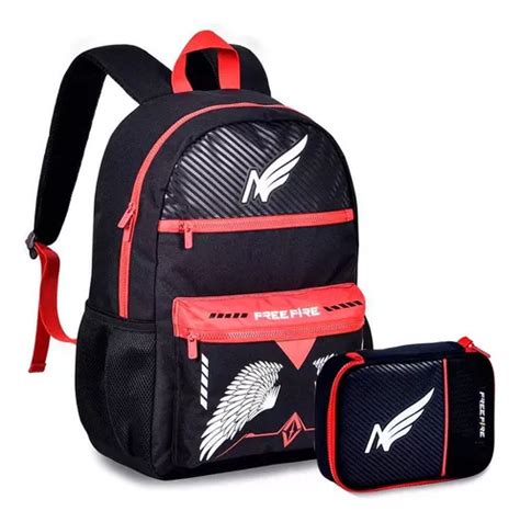 Mochila De Costa Estojo Box Free Fire Preto E Vermelho Asa Mercadolivre