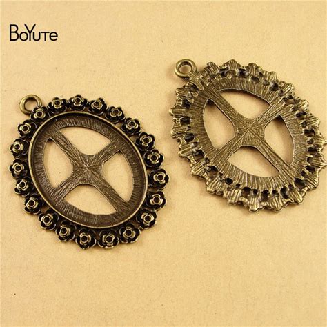 Boyute Pieces Lot Mm Cabochon Base Antique Bronze Plated Zinc