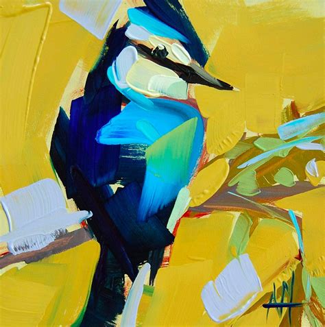 Thick Brushstrokes Form Plump Songbirds In Oil Paintings By Angela