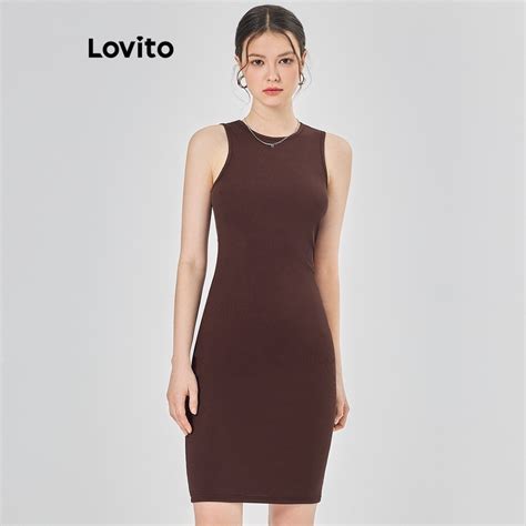 Lovito Women Casual Plain Structure Line Dress L Ed Shopee