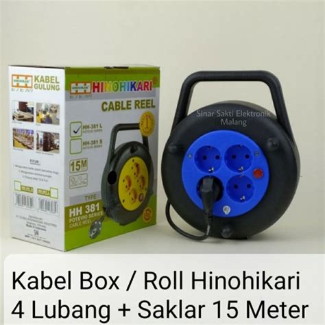 Jual Kabel Roll 15 Meter Hinohikari Box Stop Kontak 4 Lubang Saklar