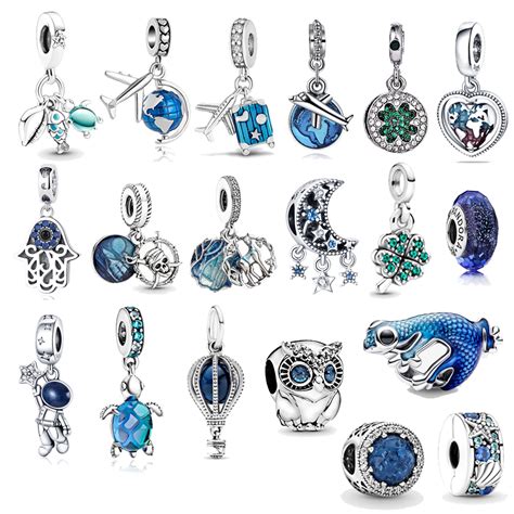 Pingente De Charme Pandora Berloque Prata Mar Azul Charm Encantos