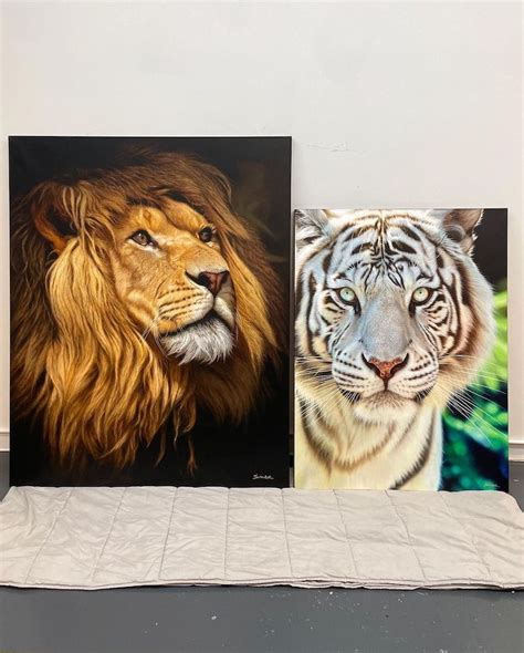 Big Cats Come Alive On The Canvases Of These Large Scale Hyperrealistic