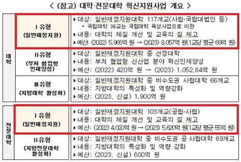 올해 대학 혁신지원 국립대학 육성사업 기본계획 발표