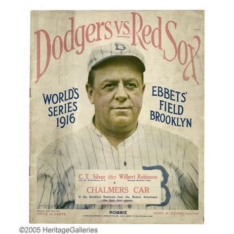 1916 World Series Program from Casey Stengel 1916 World Series Program ...