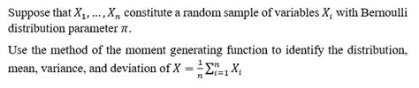 Solved Suppose That X Xn Constitute A Random Sample Chegg