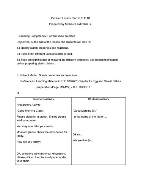 Detailed Lesson Ib Tle Michael Lardizabal Wps Office Detailed