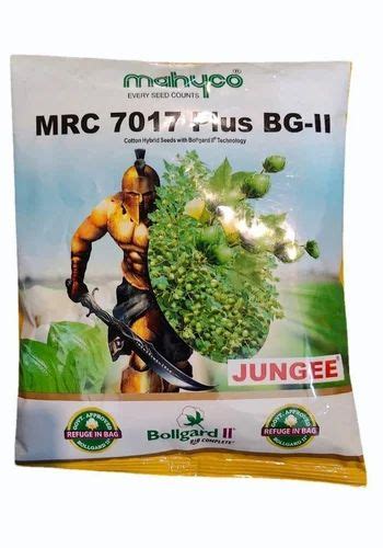 Dried Mahyco Jungee Mrc Plus Bg Ii Hybrid Cotton Seeds Packaging