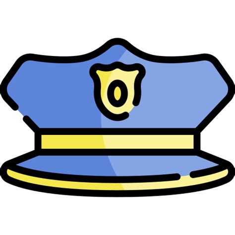 Police Hat Kawaii Lineal Color Icon