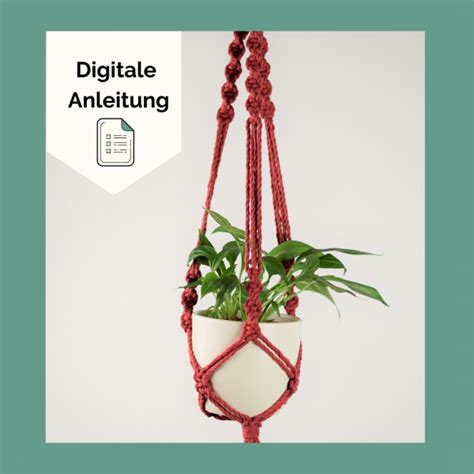 Digitale Anleitung Makramee Blumenampel Spirale Creolla Diy