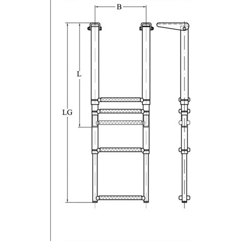 Aisi 316 Stainless Steel Telescopic 3 Step Ladder For B Mm 254