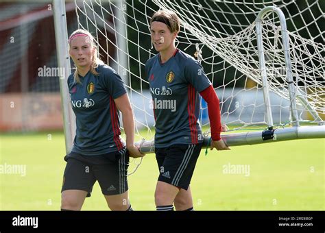 Belgiums Jana Coryn And Belgiums Aline Zeler Pictured During A