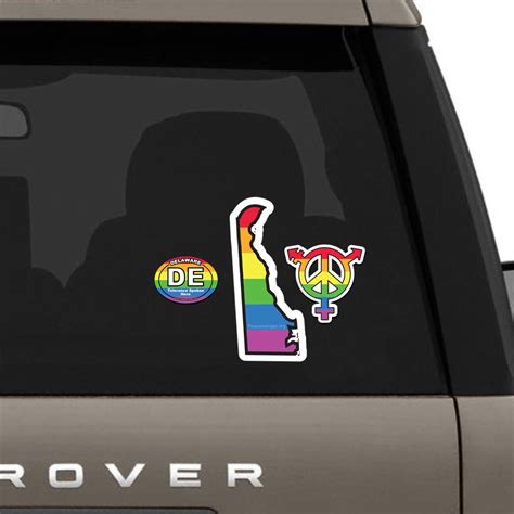 TS008 Tolerance States Delaware Pride LGBT Gay Lesbian Bisexual Transgender Rights 3 Sticker Set