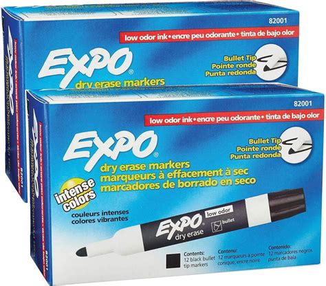 Amazon Expo Low Odor Dry Erase Markers Bullet Tip Black