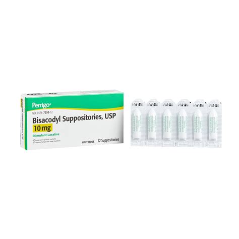 Bisacodyl Suppositories Usp 10 Mg 12 Each