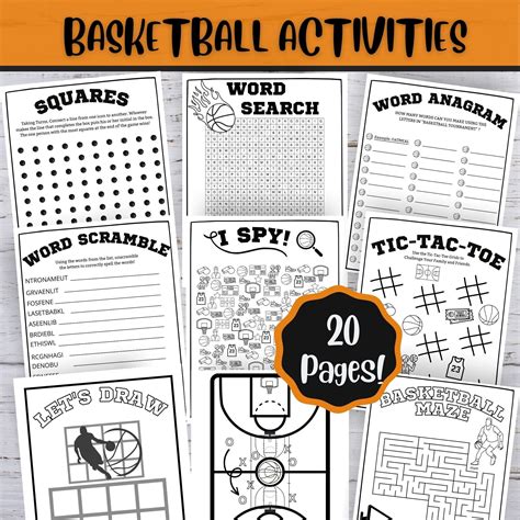 Basketball Party Games, 20 Printable Activities (PDF Download) - Etsy