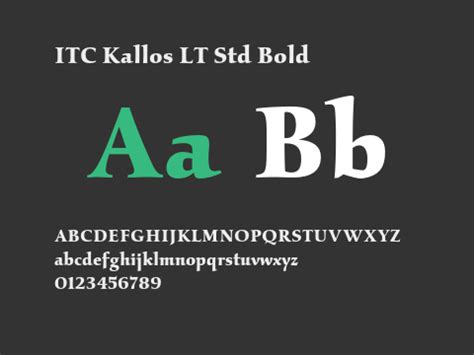 ITC Kallos LT Std Bold otf字体下载 ITCKallosLTStd Bold 18700 Version 2 00