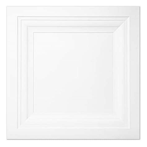 Art3dwallpanels White 2 ft. x 2 ft. Decorative Square Drop Ceiling Tile, Lay-In PVC Ceiling ...