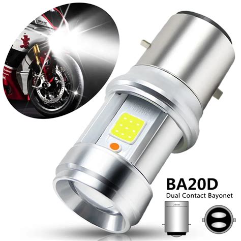 Luz LED BA20D Para Motocicleta Faro Con Lente De Cristal COB 3000LM