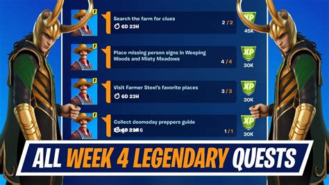 All Week 4 Legendary Quest Challenges Guide In Fortnite Week 4 Quest