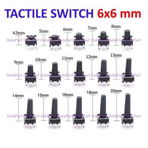 Jual Tactile Switch Push Button 6x6 Mm 6x6 Pcb Mount Silahkan Pilih Ukuran Shopee Indonesia