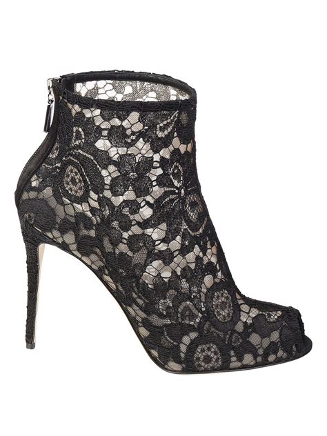 Dolce And Gabbana Boots In Nero Modesens Boots Black Lace Boots Dolce And Gabbana