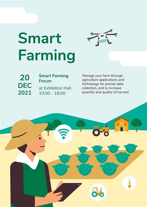 Smart Farming Event Invitation Psd Editable Poster Template Premium