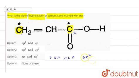 What Is The Type Of Hybridisation Of Carbon Atoms Marked With Star Youtube